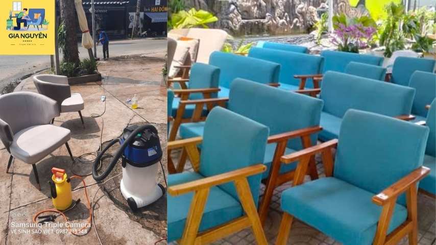 Quy trình vệ sinh sofa quán cafe